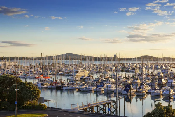 Auckland Westhaven Marina a Mount atrakce Rangitoto — Stock fotografie