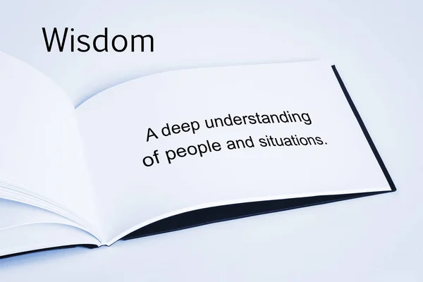 Bölcsesség koncepció és könyv meghatározása — Stock Fotó