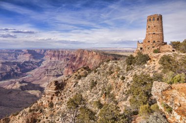 Grand Canyon Desert görünümü ve gözetleme kulesi