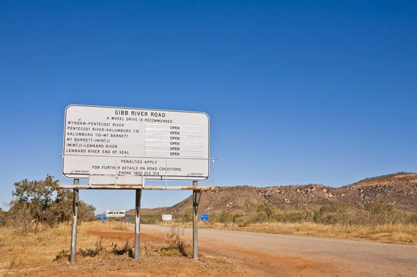 OutBack Western Australien Sign Gibb River Road — Stockfoto