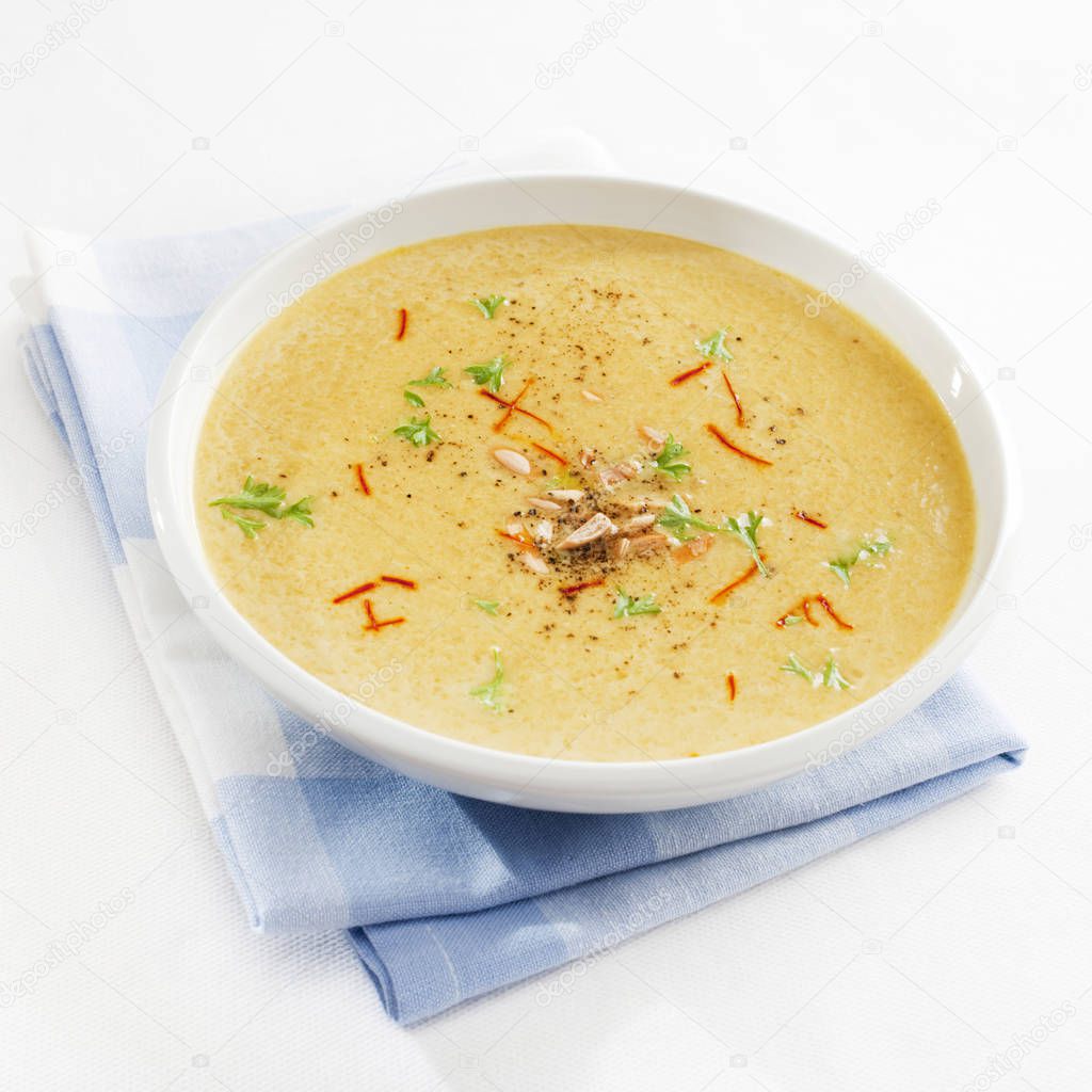 Spanish Onion Soup with Saffron and Almonds