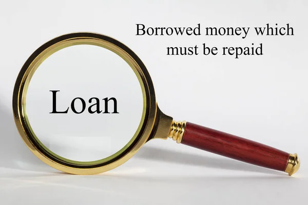 Loan Concept with Words and Magnifying Glass — Stock Photo, Image