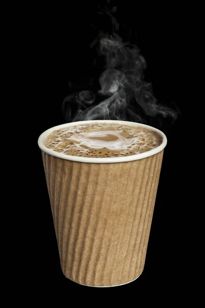 Café com vapor em preto — Fotografia de Stock