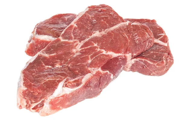 Steak de lame cru sur blanc — Photo