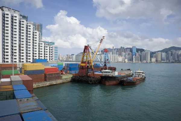 Container Handling Hongkong — Stockfoto