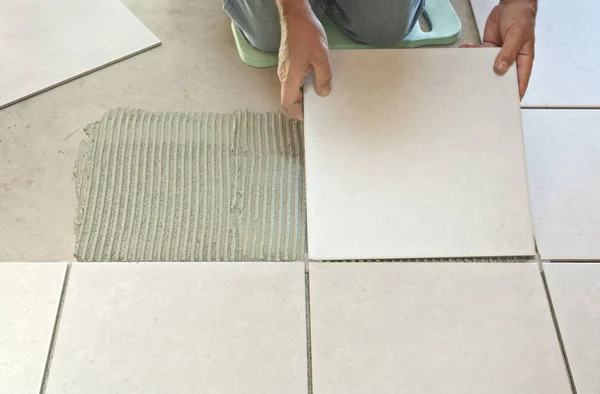 Laying Ceramic Tiles — Stock Photo, Image