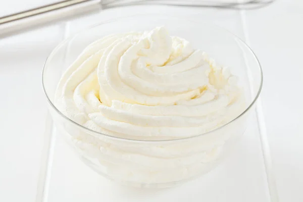 Bowl of Whipped Cream — Stock Photo, Image