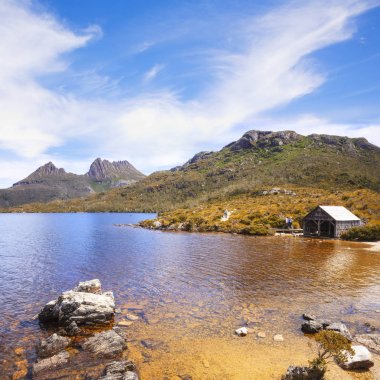 Cradle Mountain ve güvercin Gölü Tasmanya Avustralya