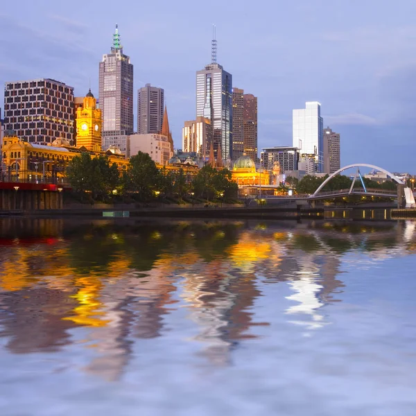 Melbourne Skyline at Twilight — Stock Photo, Image