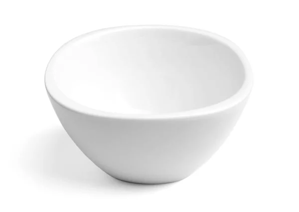 Bílá porcelánová miska na bílém — Stock fotografie