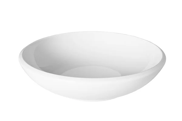 Белая тарелка пасты, изолированная на белом с вырезкой пути — стоковое фото