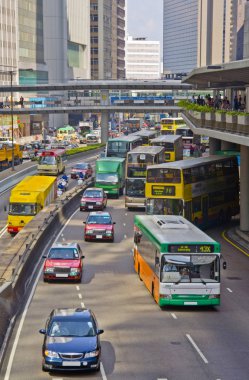 Hong Kong acele saat trafik Connaught Road