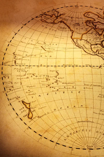 Old World Map Showing Pacific Ocean