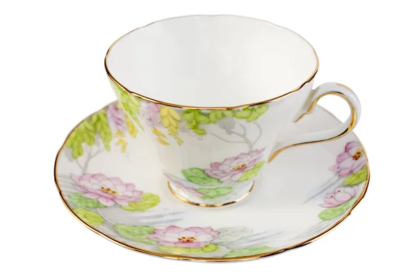 Old Antique Tea Cup and Saucer Stock Photo