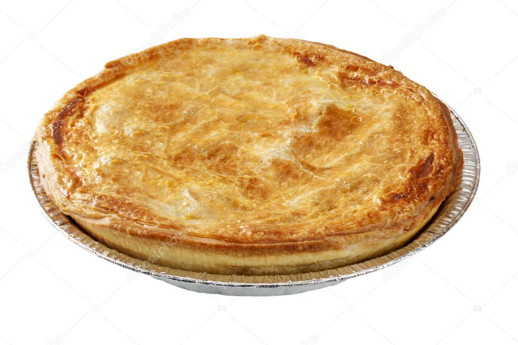 Meat Pie Isolated on White