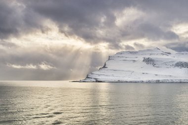Iceland East Fiords Beams of Light clipart