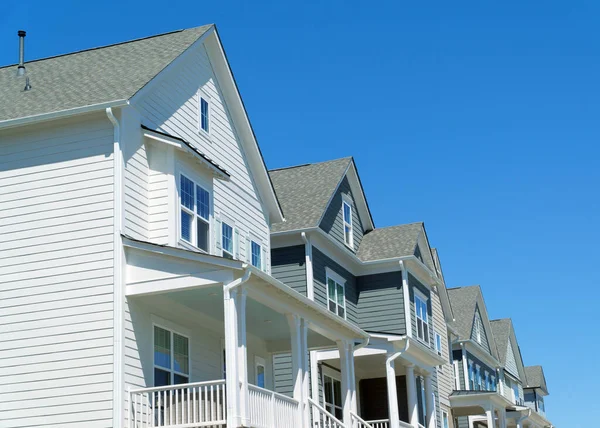 Residencial Casas Telhados Com Céu Azul — Fotografia de Stock