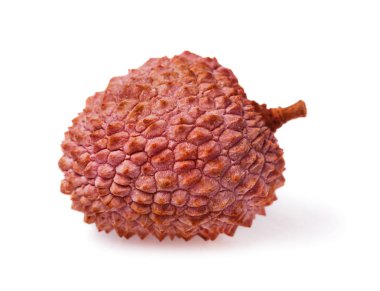 Beyaz arka plan üzerinde bir meyve closeup izole lychee
