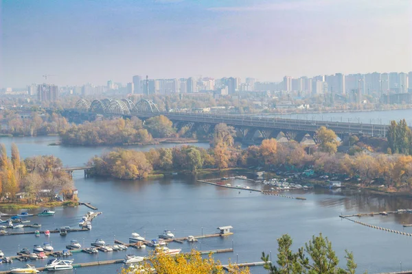 Kyiv Ukraine October 2019 View Kyiv Botanical Garden Dnipro River — Stock Photo, Image