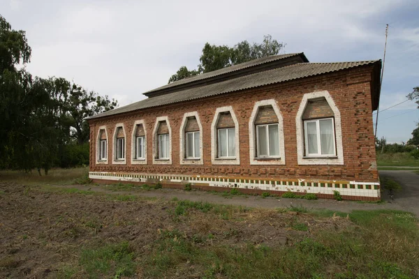 Zavodske Ukraine August 2019 Old School Center Town Building Architecmentslastion — 图库照片