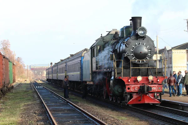 Smila Ucraina Novembre 2019 Locomotiva Vapore 251 Sulla Stazione Smila — Foto Stock