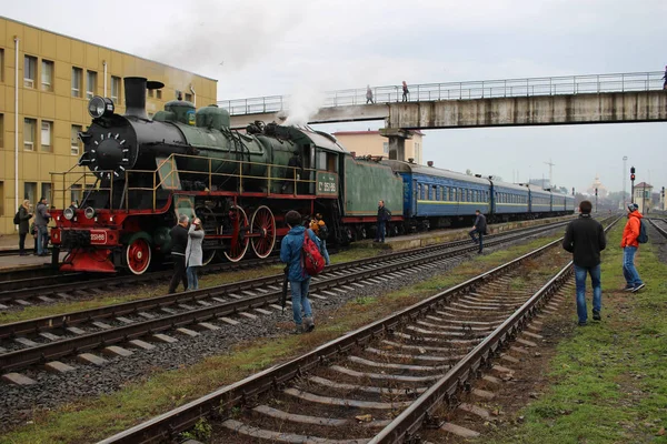Cherkasy Ucrânia Novembro 2019 Locomotiva Vapor 251 Estação Cherkasy — Fotografia de Stock