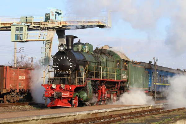 Smila Ukraine Novembre 2019 Locomotive Vapeur 251 Sur Station Smila — Photo