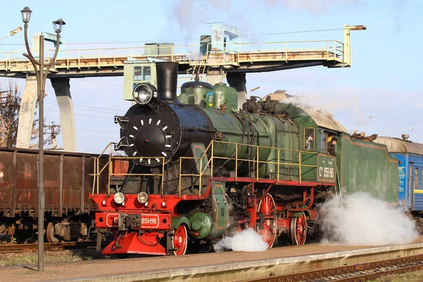 Smila Ucraina Novembre 2019 Locomotiva Vapore 251 Sulla Stazione Smila — Foto Stock