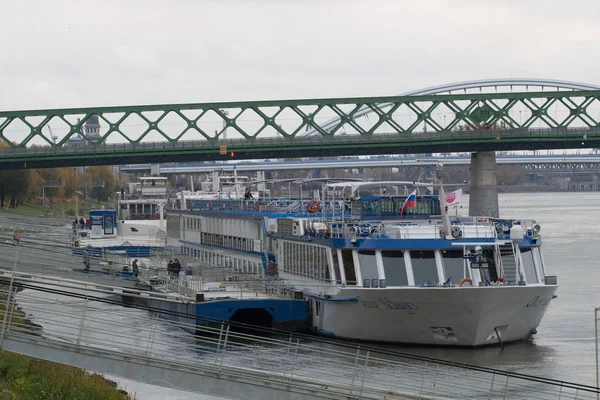 Bratislava Slovakia November 2019 Passenger Ship Danube Bratislava Harbor — Stock Photo, Image