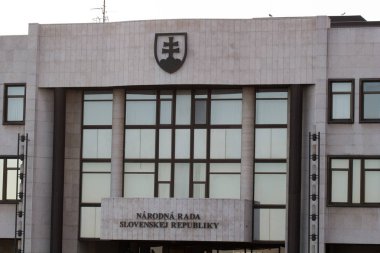 Bratislava, Slovakya - 18 Kasım 2019: Slovakya Ulusal Parlamentosu (Narodna Rada Slovenskej)