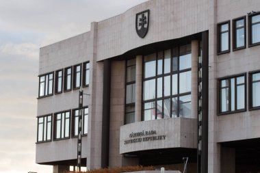 Bratislava, Slovakya - 18 Kasım 2019: Slovakya Ulusal Parlamentosu (Narodna Rada Slovenskej)