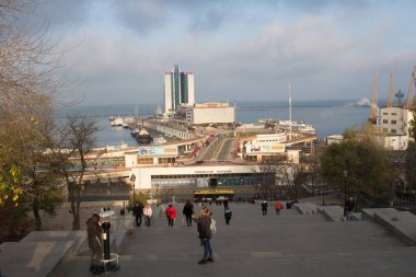 Odesa, Ukrayna - 17 Kasım 2019: Odesa Limanı
