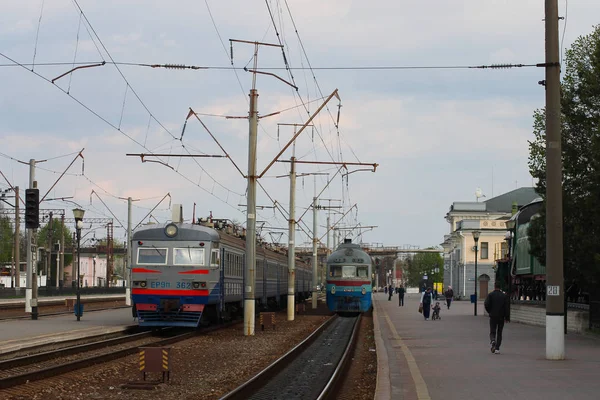 Smila Ucrânia Maio 2017 Trens Estação Ferroviária Tarasa Shevchenko — Fotografia de Stock