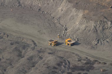 Kryvyi Rih, Ukraine - February 22, 2020: Mining in the open-pit mine of the Yugok Mining Concentrating Plant in Kryvyi Rih, Ukraine