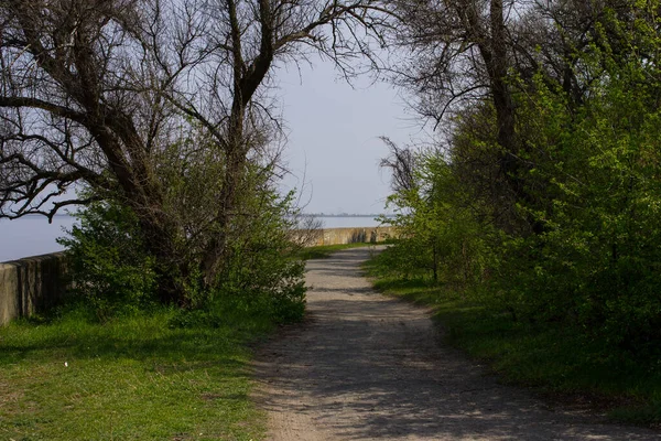 Svitlovodsk Ukraine April 2019 Seafront Dnipro River Svitlovodsk Kirovograd Region — Zdjęcie stockowe