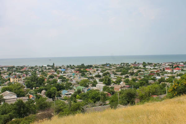 Berdyansk Ucrania Julio 2018 Vista Desde Colina Hasta Ciudad Berdyansk — Foto de Stock