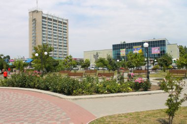 Berdyansk, Ukrayna - 19 Temmuz 2018: Berdyansk Oteli