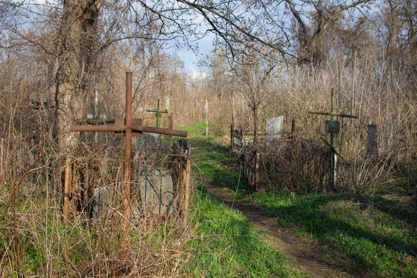 Smila Ukraine March 2020 Polish Cemetery — Stock Photo, Image