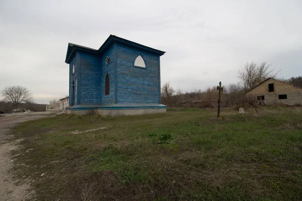 Pleskachivka Tsjerkasy Oekraïne Maart 2020 Oude Houten Kerk Het Dorpscentrum — Stockfoto