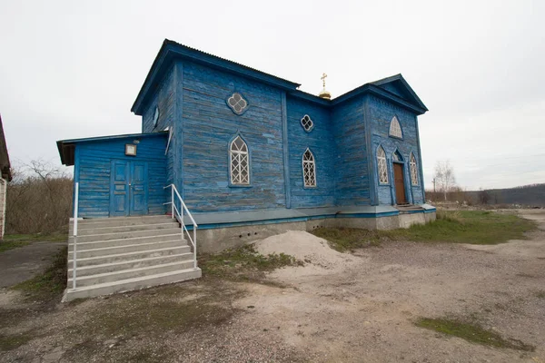 Pleskachivka Tsjerkasy Oekraïne Maart 2020 Oude Houten Kerk Het Dorpscentrum — Stockfoto