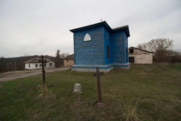 Pleskachivka Tsjerkasy Oekraïne Maart 2020 Oude Houten Kerk Het Dorpscentrum — Stockfoto