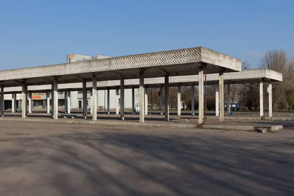 Cherkasy Oekraïne April 2020 Lege Platforms Cherkasy Busstation Tijdens Spits — Stockfoto