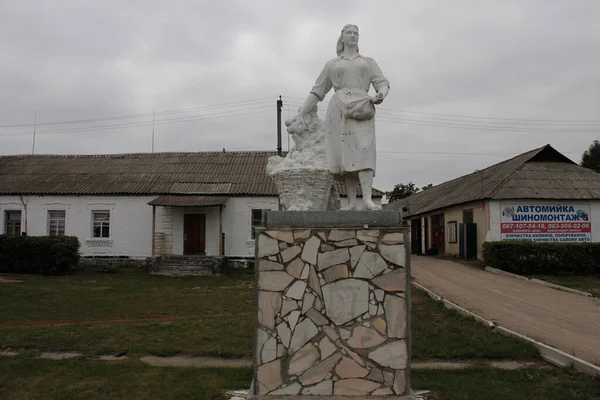 Bohuslav Kiev Regio Oekraïne September 2018 Monument Voor Kolchoz Vrouw — Stockfoto