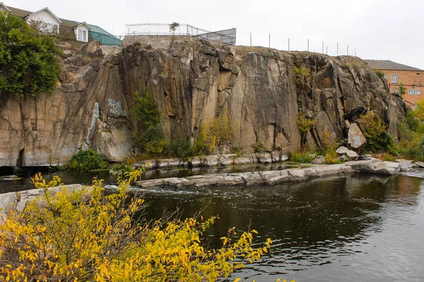 Bohuslav Ukraine Septembre 2018 Bancs Granit Rivière Ros Bohuslav — Photo