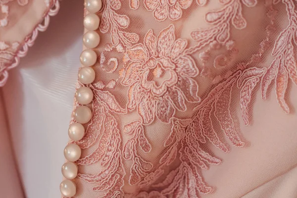 Krásné Růžové Módní Textil Květy Růže Svatební Šaty Salonu — Stock fotografie