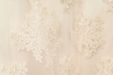 Ayrıntılar görünümü kapat dantel gelinlik üzerinde