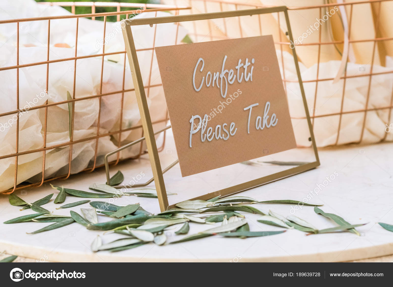 Close Plate Words Confetti Please Take — Stock Photo © Kavoonsph1 189639728
