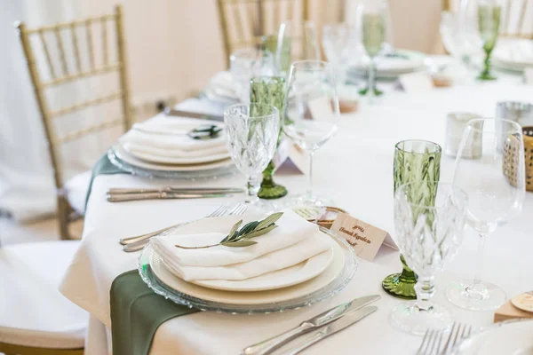 Close Served Decorated Wedding Table — Stock Photo, Image