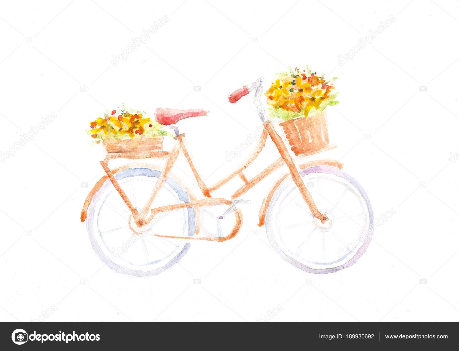 Bicycle With Basket Drawing