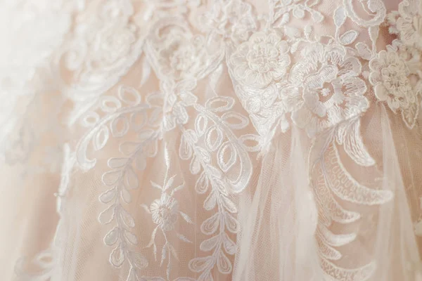 Detailní Foto Krásné Svatební Šaty — Stock fotografie